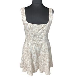 Antonio Melanie Beige Sundress With Gold Accents